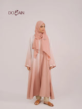 Carnations Abaya – Elegant Two-Layered Ombré Abaya with Floral Embroidery | Doain Official