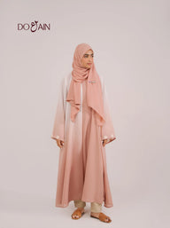 Carnations Abaya – Elegant Two-Layered Ombré Abaya with Floral Embroidery | Doain Official