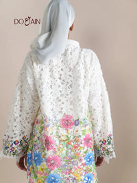 Emel – Pearl White Lace Set with Embellished Details | DOAIN