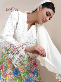 Emel – Pearl White Lace Set with Embellished Details | DOAIN