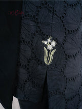 Anemone Black Co-ord – Chikan Kari Two-Piece with Embroidery