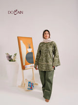 Ivy Co-Ord Set – Elegant Green Two-Piece with Embroidery