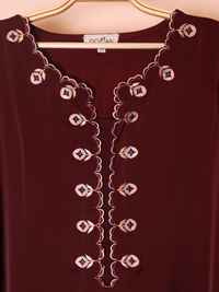 Burgundy Embroidered Co-ord Set