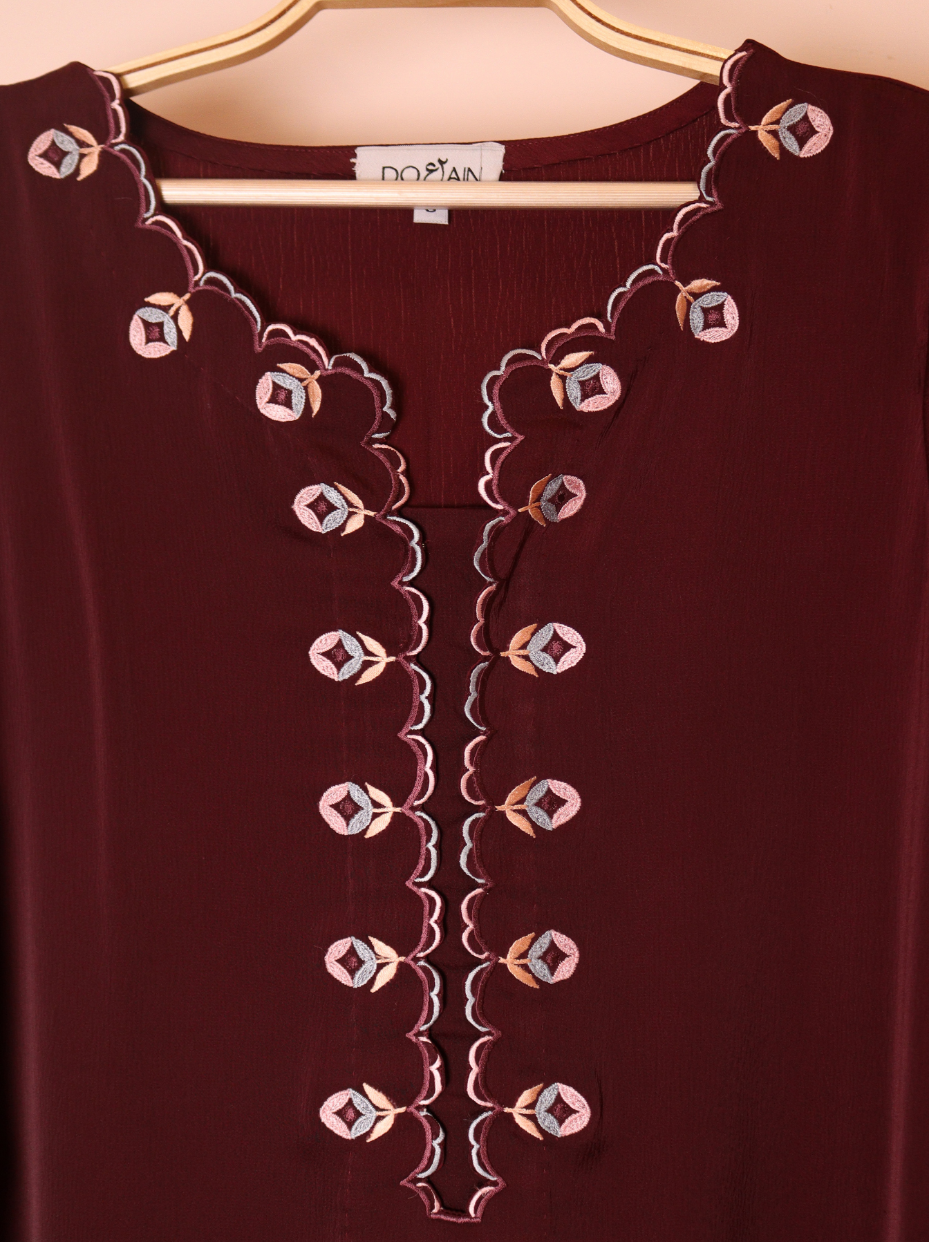 Burgundy Embroidered Co-ord Set