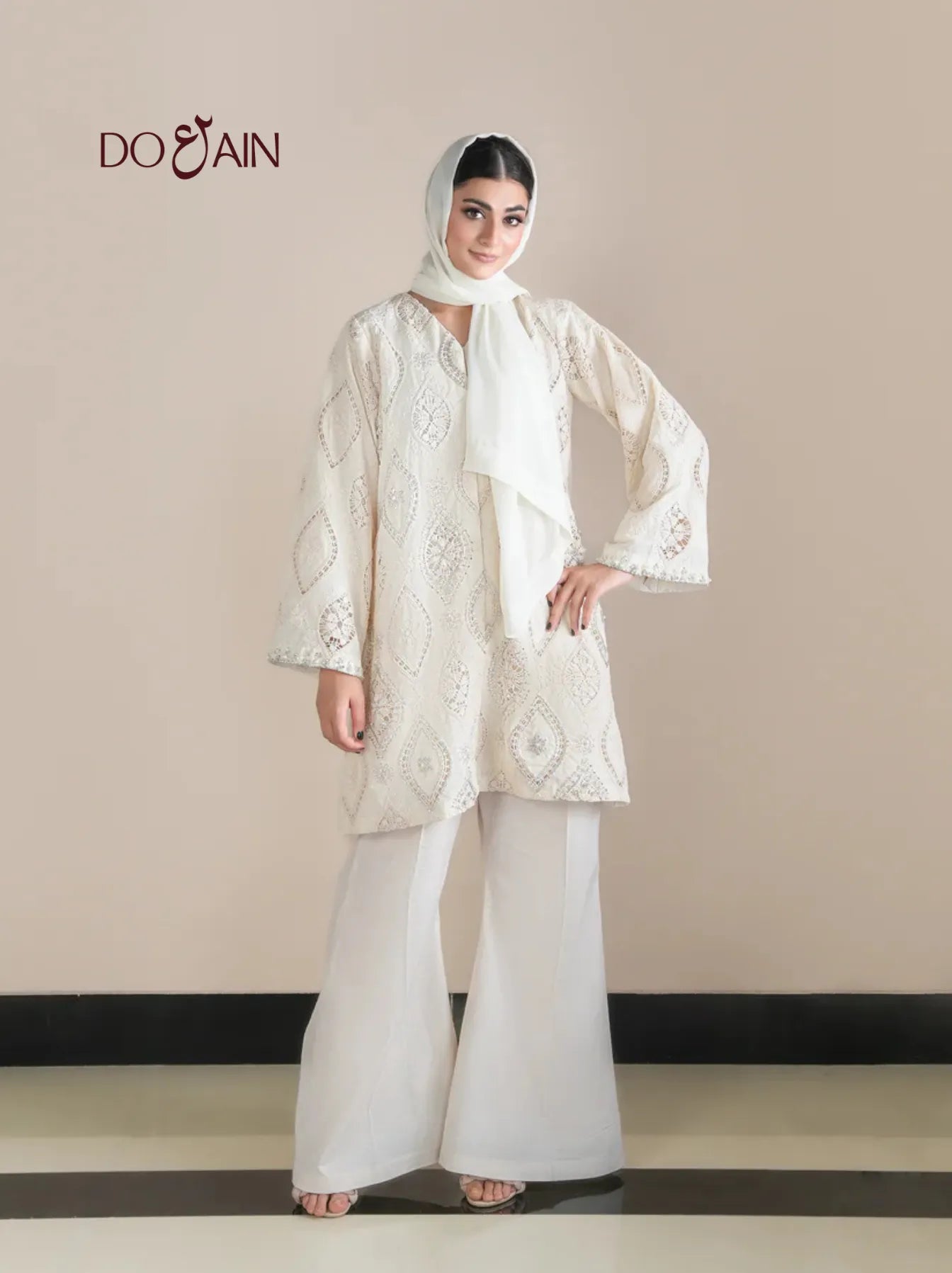 Ciara by DOAIN – Luxury Embellished Set with Silk Trousers