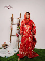 Crimson Clover by DOAIN – Flowy Kaftan Jumpsuit in Bold Crimson