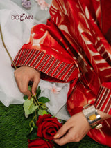 Crimson Clover by DOAIN – Flowy Kaftan Jumpsuit in Bold Crimson