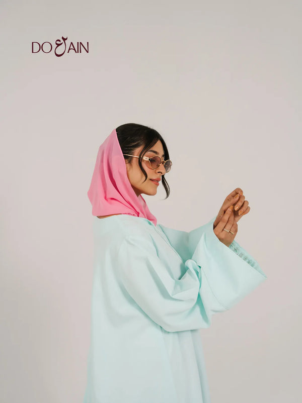 Peony Abaya – Elegant Mint Green Abaya with Relaxed Silhouette | Doain Official
