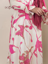 Eira – Floral Embellished Two-Piece Set in Pink | DOAIN