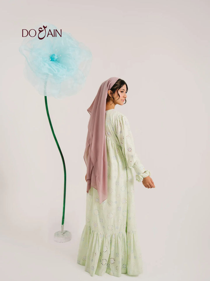 Evergreen by DOAIN – Light Chikankari Dress for Effortless Elegance