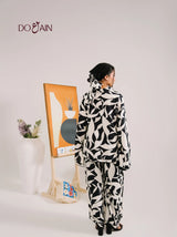 Fleur Co-Ord Set – Black & White Printed Two-Piece for Summer