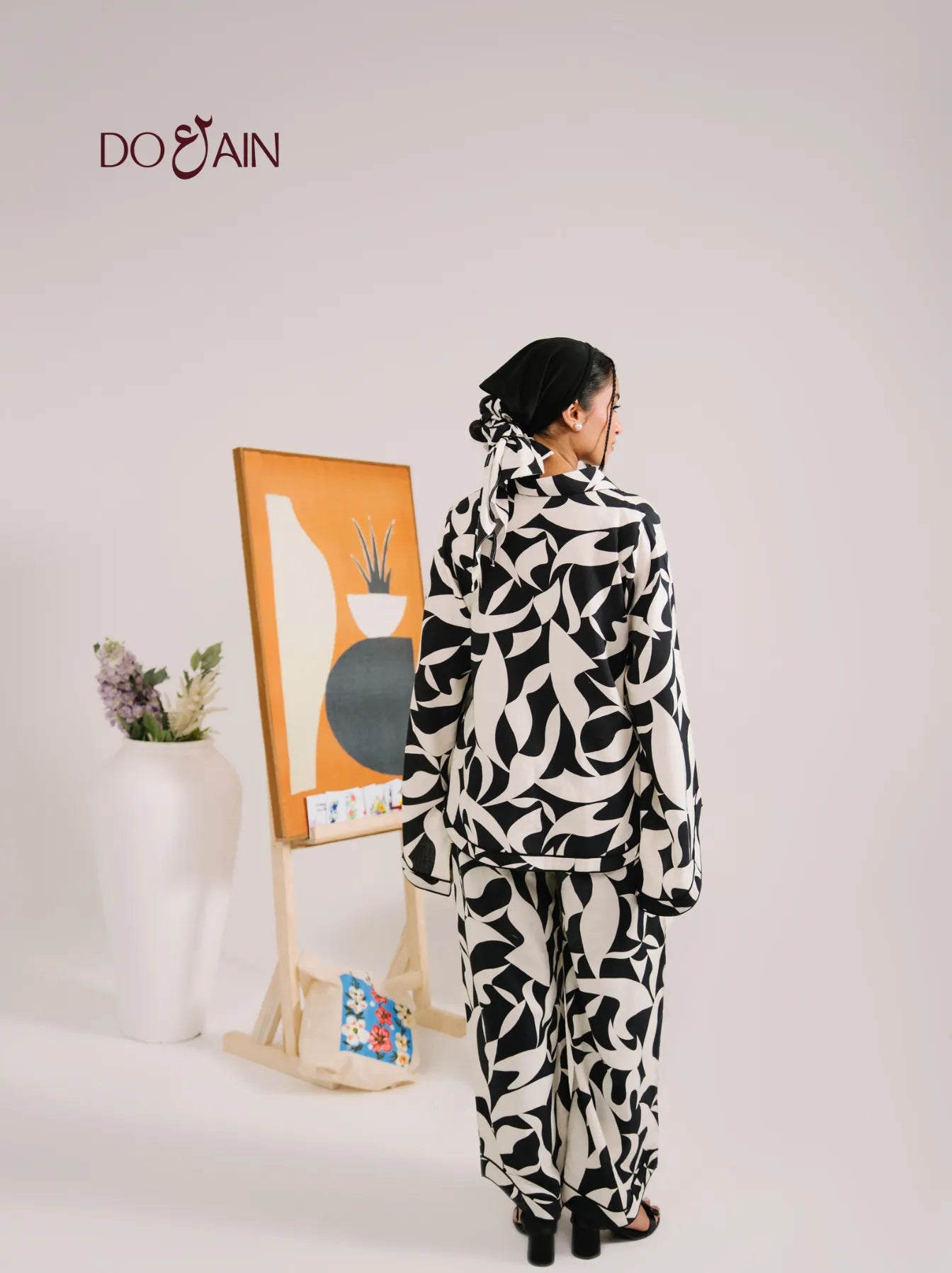 Fleur Co-Ord Set – Black & White Printed Two-Piece for Summer