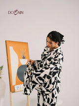 Fleur Co-Ord Set – Black & White Printed Two-Piece for Summer