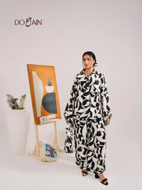 Fleur Co-Ord Set – Black & White Printed Two-Piece for Summer