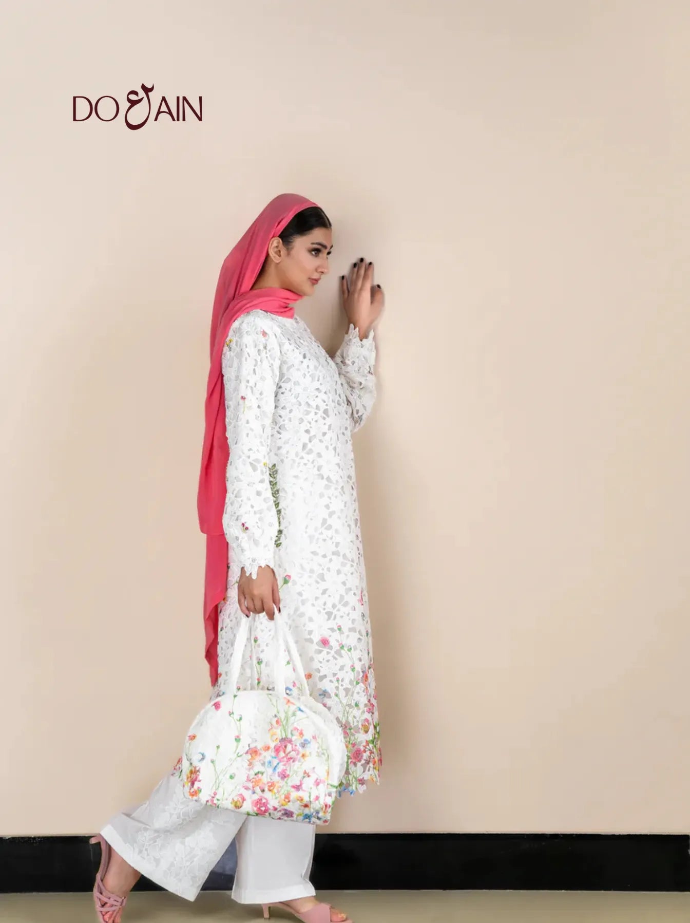 Haleh by DOAIN – Elegant Lace Two-Piece with Floral Embellishment