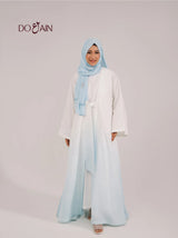 Hydrangea Abaya – Elegant Two-Layered Ombré Abaya with Embroidery | Doain Official
