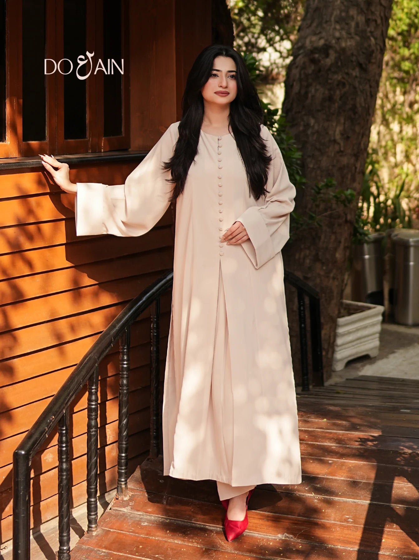 Ivory Panelled Long Co-Ord Set