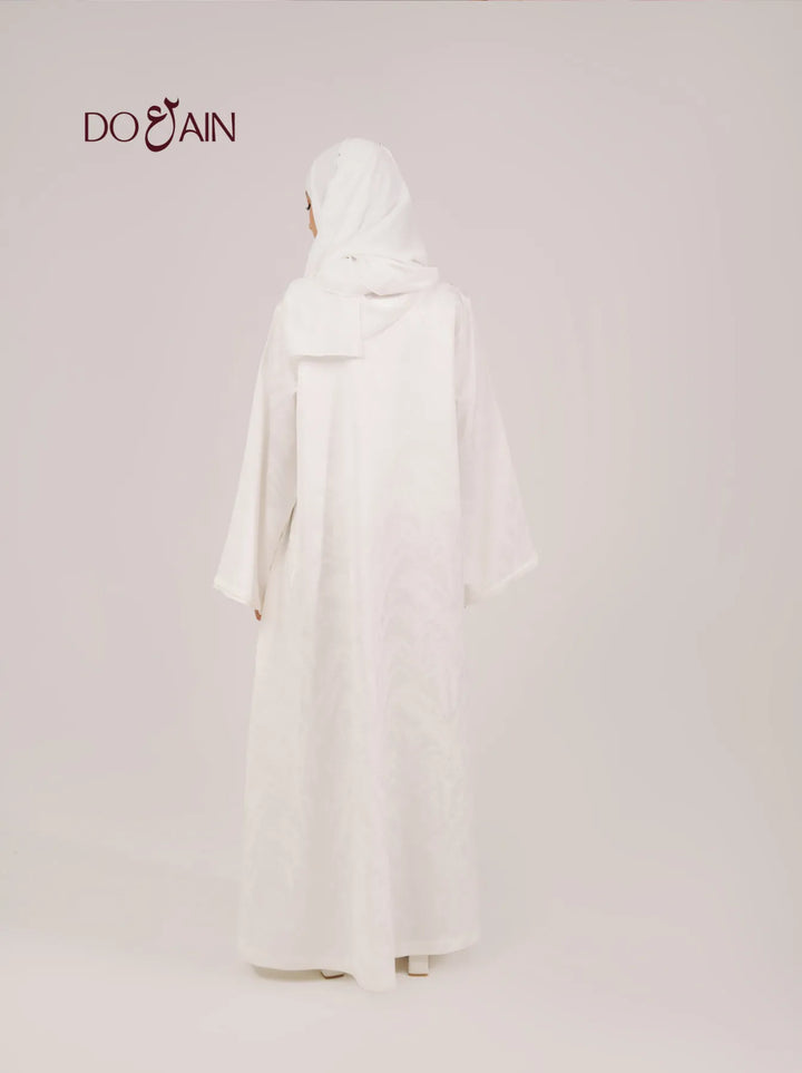 Jasmin Abaya – Elegant White, Lightweight & Breathable | DOAIN
