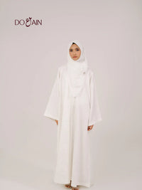 Jasmin Abaya – Elegant White, Lightweight & Breathable | DOAIN