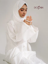 Jasmin Abaya – Elegant White, Lightweight & Breathable | DOAIN