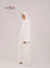 Jasmin Abaya – Elegant White, Lightweight & Breathable | DOAIN