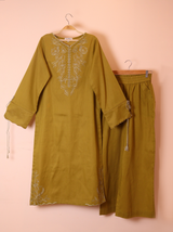 Olive Embroidered Co-ord Set