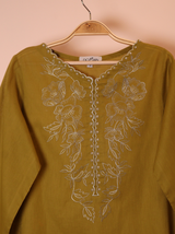 Olive Embroidered Co-ord Set