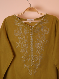 Olive Embroidered Co-ord Set
