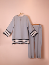 Powder Blue Contrast Co-ord Set