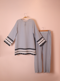 Powder Blue Contrast Co-ord Set