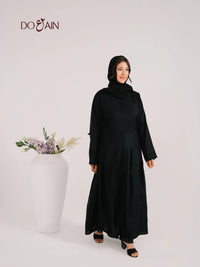 Roselle Abaya – Elegant Black Abaya with Subtle Embroidery | Doain Official