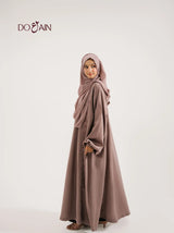 Sage Abaya – Elegant Earth-Toned Abaya with Graceful Silhouette | Doain Official