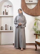 Slate Grey Silk - Abaya