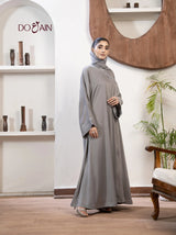 Slate Grey Silk - Abaya