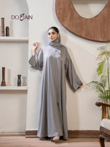 Slate Grey Silk - Abaya