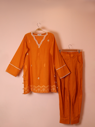 Tangerine Embroidered Co-ord Set