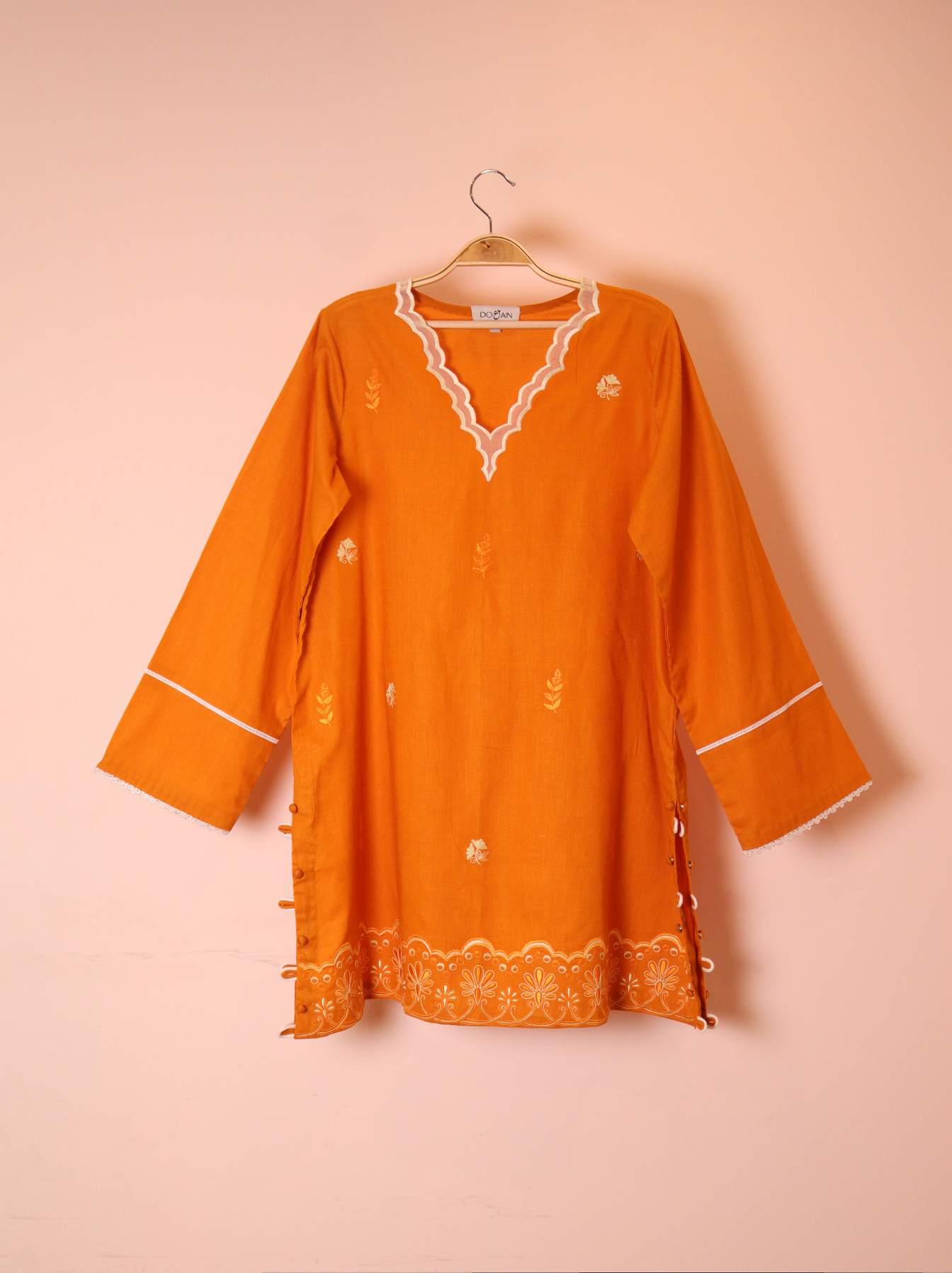 Tangerine Embroidered Co-ord Set