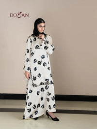 Izel by DOAIN – Elegant Silk One-Piece with Floral Accents